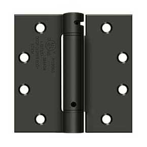 Deltana [DSH45U10B] Steel Door Spring Hinge - Square Corner - Oil Rubbed Bronze Finish - 4 1/2" W x 4 1/2" H
