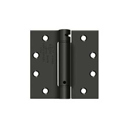 Deltana [DSH45U10B] Steel Door Spring Hinge - Square Corner - Oil Rubbed Bronze Finish - 4 1/2&quot; W x 4 1/2&quot; H