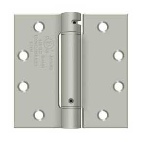 Deltana [DSH45U15] Steel Door Spring Hinge - Square Corner - Brushed Nickel Finish - 4 1/2" W x 4 1/2" H