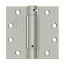 Deltana [DSH45U15] Steel Door Spring Hinge - Square Corner - Brushed Nickel Finish - 4 1/2" W x 4 1/2" H
