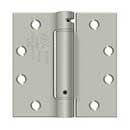 Deltana [DSH45U15] Steel Door Spring Hinge - Square Corner - Brushed Nickel Finish - 4 1/2&quot; W x 4 1/2&quot; H