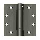 Deltana [DSH45U15A] Steel Door Spring Hinge - Square Corner - Antique Nickel Finish - 4 1/2" W x 4 1/2" H