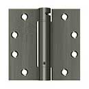 Deltana [DSH45U15A] Steel Door Spring Hinge - Square Corner - Antique Nickel Finish - 4 1/2&quot; W x 4 1/2&quot; H