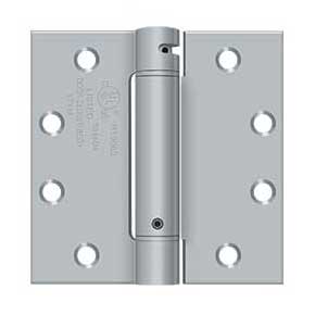 Deltana [DSH45U26D] Steel Door Spring Hinge - Square Corner - Brushed Chrome Finish - 4 1/2" W x 4 1/2" H