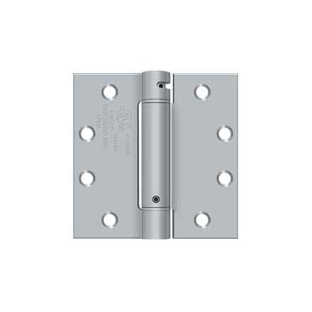 Deltana [DSH45U26D] Steel Door Spring Hinge - Square Corner - Brushed Chrome Finish - 4 1/2&quot; W x 4 1/2&quot; H