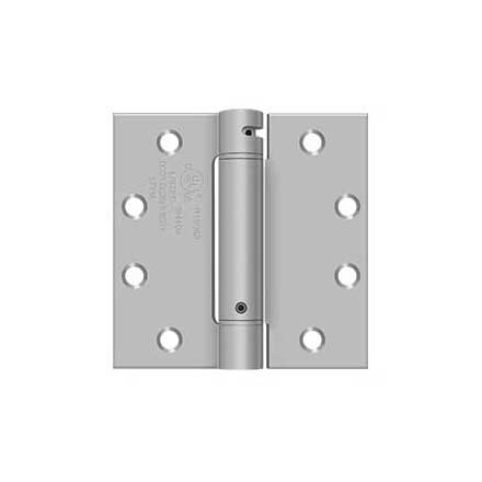 Deltana [DSH45U32D] Stainless Steel Door Spring Hinge - Square Corner - Brushed Finish - 4 1/2" H x 4 1/2" W