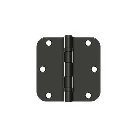 Deltana [S35R5BB10B] Steel Door Butt Hinge - Ball Bearing - 5/8&quot; Radius Corner - Oil Rubbed Bronze Finish - Pair - 3 1/2&quot; H x 3 1/2&quot; W