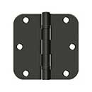 Deltana [S35R5BB10B] Steel Door Butt Hinge - Ball Bearing - 5/8&quot; Radius Corner - Oil Rubbed Bronze Finish - Pair - 3 1/2&quot; H x 3 1/2&quot; W