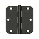 Deltana [S35R5BB10B] Steel Door Butt Hinge - Ball Bearing - 5/8&quot; Radius Corner - Oil Rubbed Bronze Finish - Pair - 3 1/2&quot; H x 3 1/2&quot; W