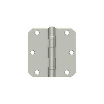 Deltana [S35R5BB15] Steel Door Butt Hinge - Ball Bearing - 5/8&quot; Radius Corner - Brushed Nickel Finish - Pair - 3 1/2&quot; H x 3 1/2&quot; W