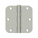 Deltana [S35R5BB15] Steel Door Butt Hinge - Ball Bearing - 5/8&quot; Radius Corner - Brushed Nickel Finish - Pair - 3 1/2&quot; H x 3 1/2&quot; W