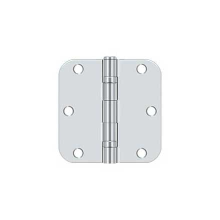 Deltana [S35R5BB26] Steel Door Butt Hinge - Ball Bearing - 5/8&quot; Radius Corner - Polished Chrome Finish - Pair - 3 1/2&quot; H x 3 1/2&quot; W