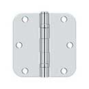 Deltana [S35R5BB26] Steel Door Butt Hinge - Ball Bearing - 5/8" Radius Corner - Polished Chrome Finish - Pair - 3 1/2" H x 3 1/2" W