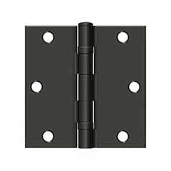 Deltana [S35BBU10B-R] Steel Door Butt Hinge - Residential - Ball Bearing - Square Corner - Oil Rubbed Bronze Finish - Pair - 3 1/2&quot; H x 3 1/2&quot; W