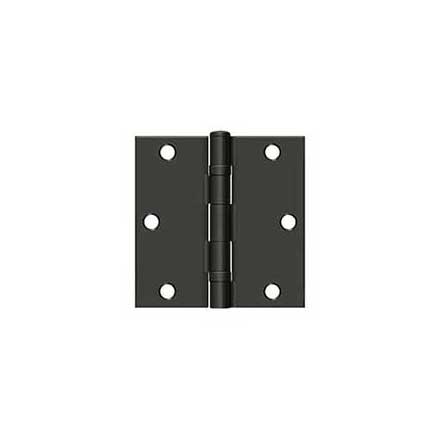 Deltana [S35BBU10B-R] Steel Door Butt Hinge - Residential - Ball Bearing - Square Corner - Oil Rubbed Bronze Finish - Pair - 3 1/2&quot; H x 3 1/2&quot; W