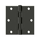 Deltana [S35BBU10B-R] Steel Door Butt Hinge - Residential - Ball Bearing - Square Corner - Oil Rubbed Bronze Finish - Pair - 3 1/2" H x 3 1/2" W