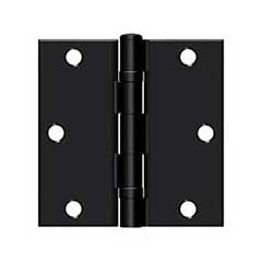 Deltana [S35BBU1B-R] Steel Door Butt Hinge - Residential - Ball Bearing - Square Corner - Paint Black Finish - Pair - 3 1/2&quot; H x 3 1/2&quot; W