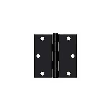 Deltana [S35BBU1B-R] Steel Door Butt Hinge - Residential - Ball Bearing - Square Corner - Paint Black Finish - Pair - 3 1/2" H x 3 1/2" W