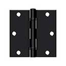 Deltana [S35BBU1B-R] Steel Door Butt Hinge - Residential - Ball Bearing - Square Corner - Paint Black Finish - Pair - 3 1/2" H x 3 1/2" W