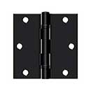 Deltana [S35BBU1B-R] Steel Door Butt Hinge - Residential - Ball Bearing - Square Corner - Paint Black Finish - Pair - 3 1/2&quot; H x 3 1/2&quot; W