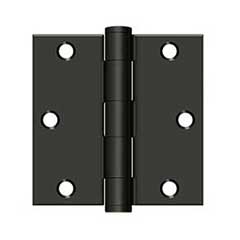 Deltana [S35HD10B] Steel Door Butt Hinge - Residential - Heavy Duty - Square Corner - Oil Rubbed Bronze Finish - Pair - 3 1/2&quot; H x 3 1/2&quot; W