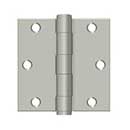 Deltana [S35HD15] Steel Door Butt Hinge - Residential - Heavy Duty - Square Corner - Brushed Nickel Finish - Pair - 3 1/2" H x 3 1/2" W