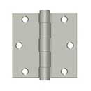 Deltana [S35HD15] Steel Door Butt Hinge - Residential - Heavy Duty - Square Corner - Brushed Nickel Finish - Pair - 3 1/2&quot; H x 3 1/2&quot; W