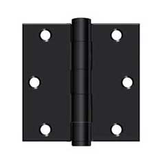 Deltana [S35HD1B] Steel Door Butt Hinge - Residential - Heavy Duty - Square Corner - Paint Black Finish - Pair - 3 1/2&quot; H x 3 1/2&quot; W
