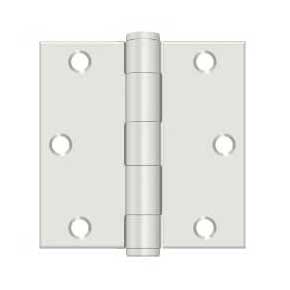 Deltana [S35HDUSPW] Steel Door Butt Hinge - Residential - Heavy Duty - Square Corner - Prime White Finish - Pair - 3 1/2" H x 3 1/2" W