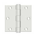 Deltana [S35HDUSPW] Steel Door Butt Hinge - Residential - Heavy Duty - Square Corner - Prime White Finish - Pair - 3 1/2" H x 3 1/2" W