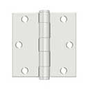 Deltana [S35HDUSPW] Steel Door Butt Hinge - Residential - Heavy Duty - Square Corner - Prime White Finish - Pair - 3 1/2&quot; H x 3 1/2&quot; W