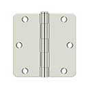 Deltana [S35R414] Steel Door Butt Hinge - Residential - 1/4&quot; Radius Corner - Polished Nickel Finish - Pair - 3 1/2&quot; H x 3 1/2&quot; W