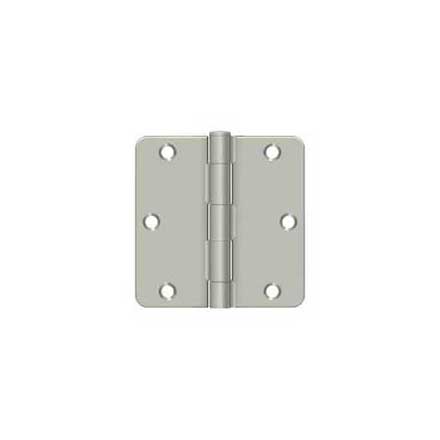 Deltana [S35R415] Steel Door Butt Hinge - Residential - 1/4&quot; Radius Corner - Brushed Nickel Finish - Pair - 3 1/2&quot; H x 3 1/2&quot; W