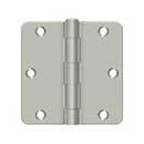 Deltana [S35R415] Steel Door Butt Hinge - Residential - 1/4&quot; Radius Corner - Brushed Nickel Finish - Pair - 3 1/2&quot; H x 3 1/2&quot; W