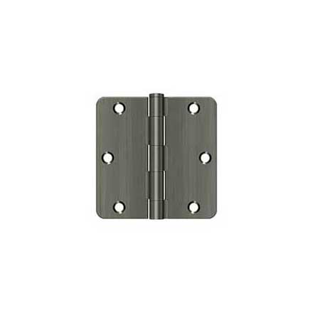 Deltana [S35R415A] Steel Door Butt Hinge - Residential - 1/4&quot; Radius Corner - Antique Nickel Finish - Pair - 3 1/2&quot; H x 3 1/2&quot; W