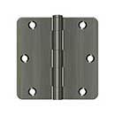 Deltana [S35R415A] Steel Door Butt Hinge - Residential - 1/4" Radius Corner - Antique Nickel Finish - Pair - 3 1/2" H x 3 1/2" W