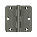 Deltana [S35R415A] Steel Door Butt Hinge - Residential - 1/4&quot; Radius Corner - Antique Nickel Finish - Pair - 3 1/2&quot; H x 3 1/2&quot; W