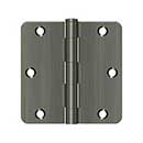 Deltana [S35R415A] Steel Door Butt Hinge - Residential - 1/4&quot; Radius Corner - Antique Nickel Finish - Pair - 3 1/2&quot; H x 3 1/2&quot; W