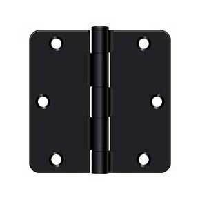 Deltana [S35R41B] Steel Door Butt Hinge - Residential - 1/4" Radius Corner - Paint Black Finish - Pair - 3 1/2" H x 3 1/2" W