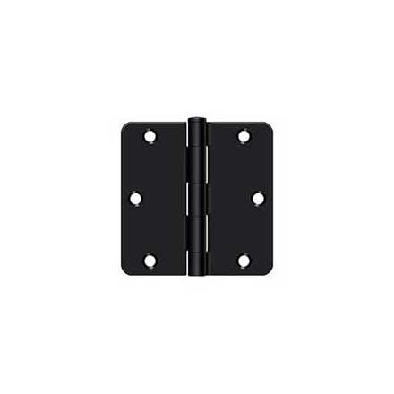 Deltana [S35R41B] Steel Door Butt Hinge - Residential - 1/4&quot; Radius Corner - Paint Black Finish - Pair - 3 1/2&quot; H x 3 1/2&quot; W