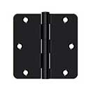 Deltana [S35R41B] Steel Door Butt Hinge - Residential - 1/4" Radius Corner - Paint Black Finish - Pair - 3 1/2" H x 3 1/2" W