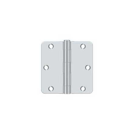 Deltana [S35R426] Steel Door Butt Hinge - Residential - 1/4&quot; Radius Corner - Polished Chrome Finish - Pair - 3 1/2&quot; H x 3 1/2&quot; W