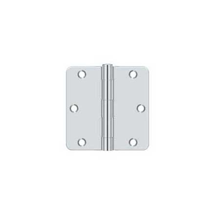 Deltana [S35R426] Steel Door Butt Hinge - Residential - 1/4&quot; Radius Corner - Polished Chrome Finish - Pair - 3 1/2&quot; H x 3 1/2&quot; W