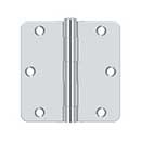 Deltana [S35R426] Steel Door Butt Hinge - Residential - 1/4" Radius Corner - Polished Chrome Finish - Pair - 3 1/2" H x 3 1/2" W