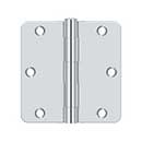 Deltana [S35R426] Steel Door Butt Hinge - Residential - 1/4&quot; Radius Corner - Polished Chrome Finish - Pair - 3 1/2&quot; H x 3 1/2&quot; W