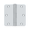 Deltana [S35R426] Steel Door Butt Hinge - Residential - 1/4&quot; Radius Corner - Polished Chrome Finish - Pair - 3 1/2&quot; H x 3 1/2&quot; W