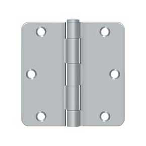 Deltana [S35R426D] Steel Door Butt Hinge - Residential - 1/4" Radius Corner - Brushed Chrome Finish - Pair - 3 1/2" H x 3 1/2" W
