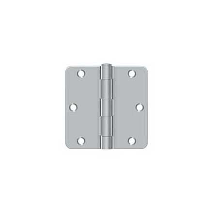 Deltana [S35R426D] Steel Door Butt Hinge - Residential - 1/4&quot; Radius Corner - Brushed Chrome Finish - Pair - 3 1/2&quot; H x 3 1/2&quot; W