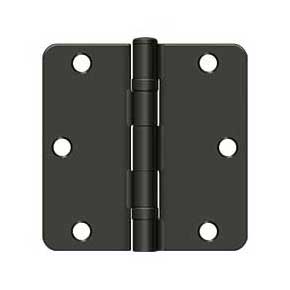 Deltana [S35R4BB10B] Steel Door Butt Hinge - Residential - 1/4" Radius Corner - Ball Bearing - Oil Rubbed Bronze Finish - Pair - 3 1/2" H x 3 1/2" W