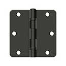 Deltana [S35R4BB10B] Steel Door Butt Hinge - Residential - 1/4" Radius Corner - Ball Bearing - Oil Rubbed Bronze Finish - Pair - 3 1/2" H x 3 1/2" W